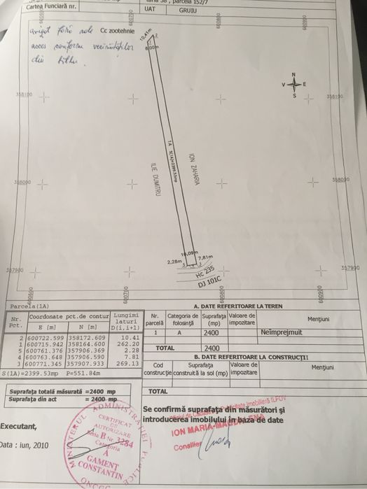 Vand sau inchiriez teren intravilan DJ 101 C Lipia