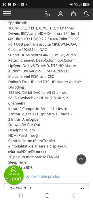 Stație Onkyo tx-sr252