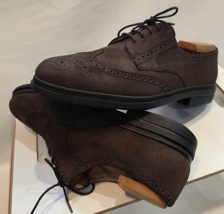 Pantofi derby 45.5 46 brogue Salamander NOI piele naturala moale
