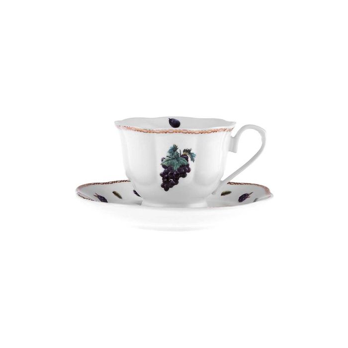 РЕТРО Комплект 6 чаши за кафе KARACA (Караджа), ПОРЦЕЛАНОВИ, 80 мл