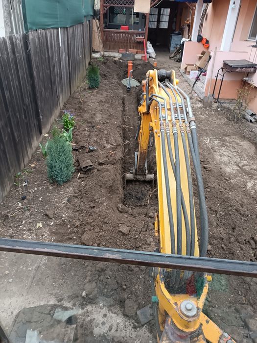 Fose septice, instalații,canalizare , apă, Miniexcavator, piatră,nisip