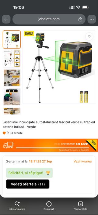 Nivelă laser ASOBRIS X6-B2 cu laser verde + trepied, autonivelantă