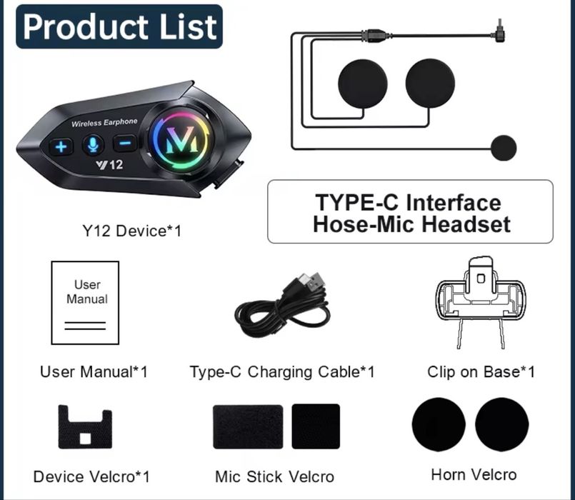 Intercom bluetooth casca moto
