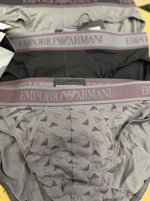 Emporio Armani set 3 chiloti gri-gri-negru marimea S noi originali