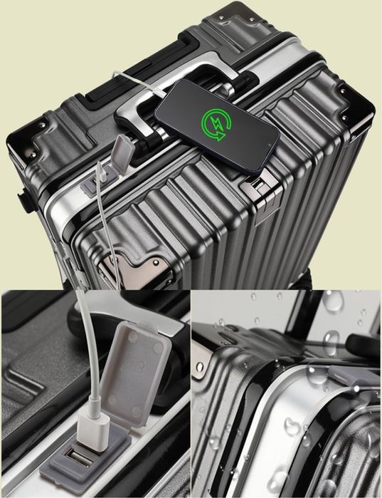 Чемодан с алюминиевым вставками