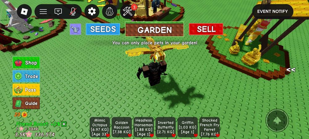Питомцы в Grow a garden