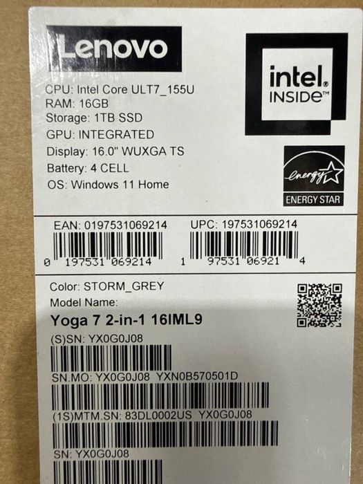 Lenovo Yoga7 16 IML9 USA new