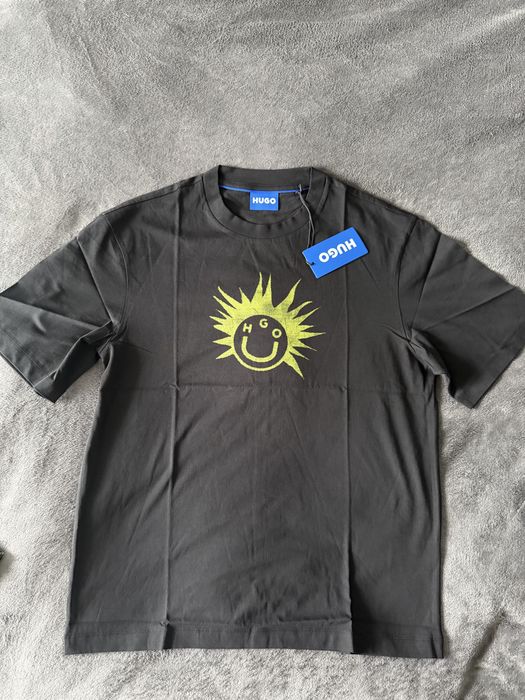 HUGO Nugix tricou barbati negru cu imprimeu marimea S nou original