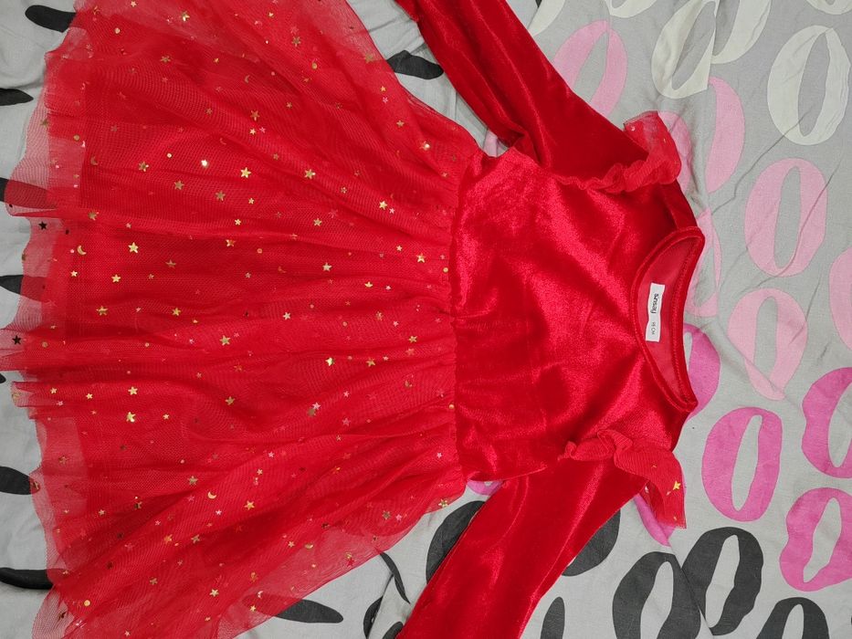 Коледни дрешки за момиче рокля, компкект с мини маус