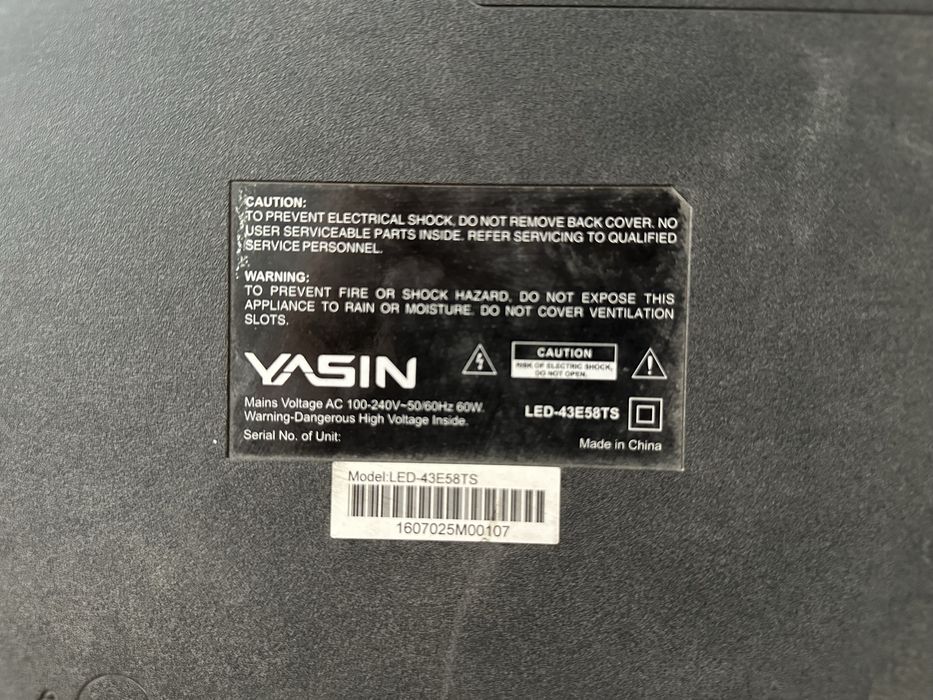 Телевизор YASIN LED-43E58TS
