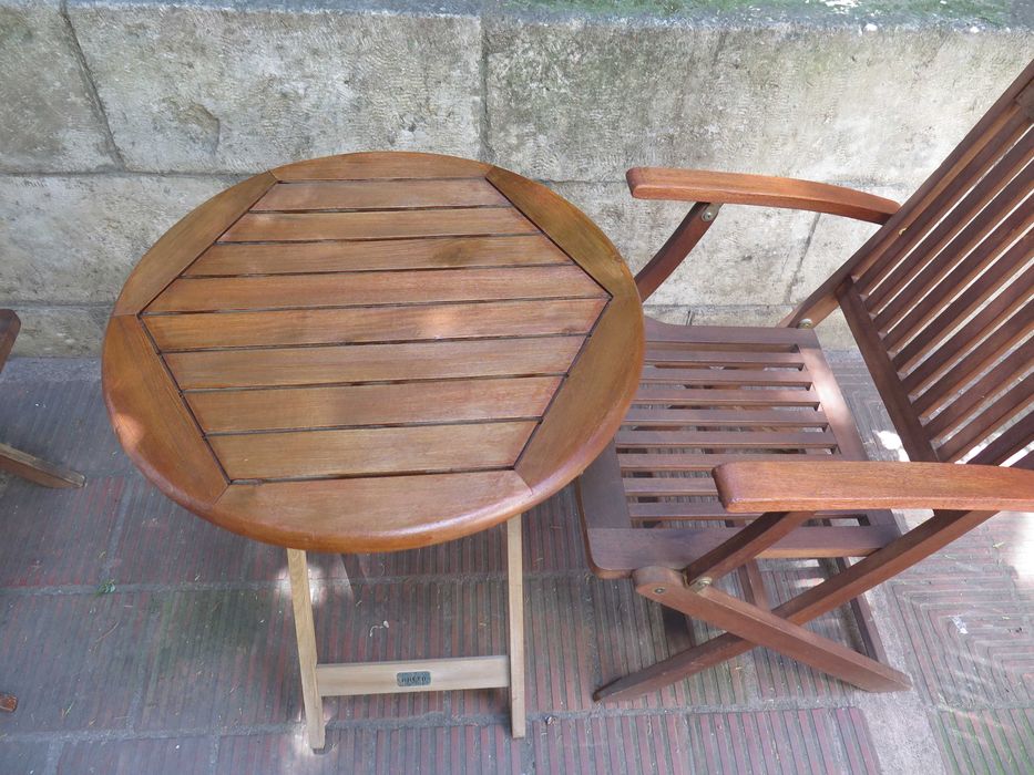 Тиково дърво-2бр.столове и маса-сгъваеми,Скандинавски дизаин