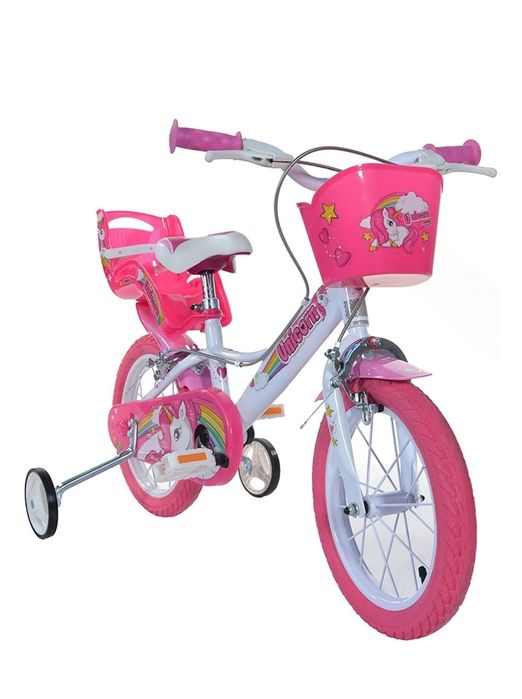 Bicicleta copii fete 14” Unicorn cu roti ajutatoare