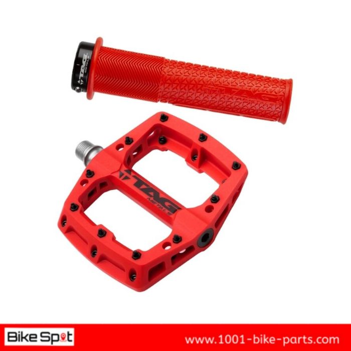 TAG T3 Pedals & T1 Braap Grips Bundle Red Сет Педали Грипове