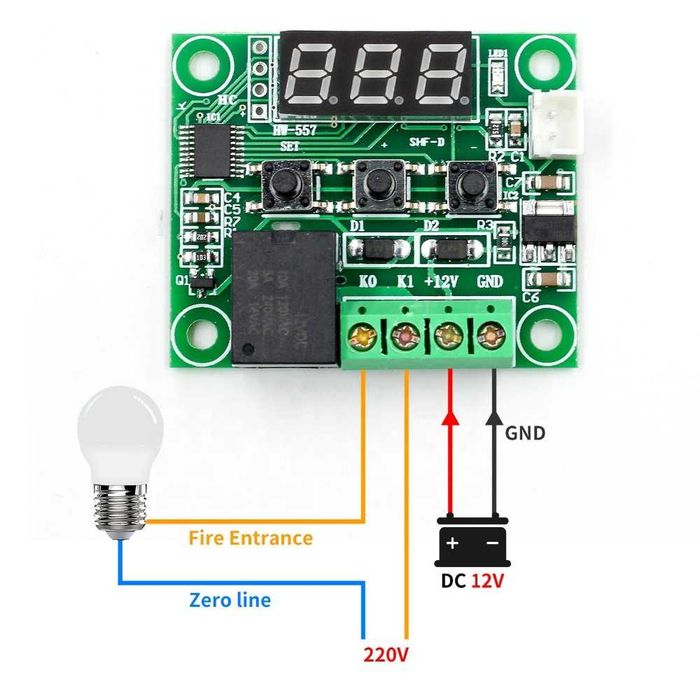 Термореле W1209 12В