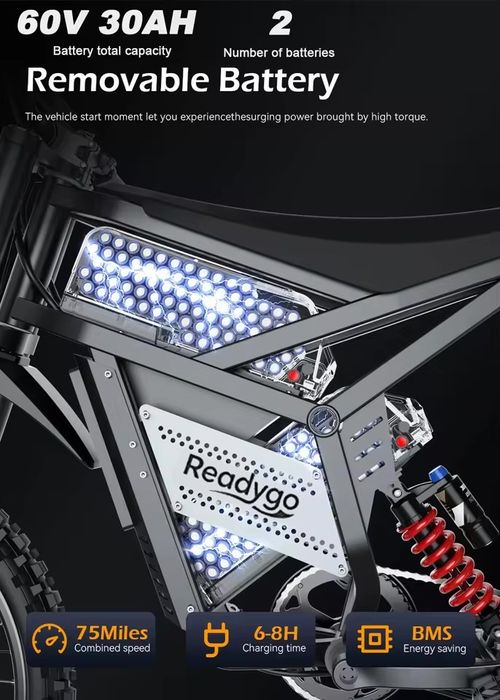 НОВ ReadyGo E6 Ultra 6000W | 60V 30Ah | 85km/h | 120km пробег