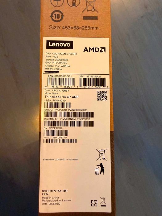 Лаптоп thinck book 14 g7 arp