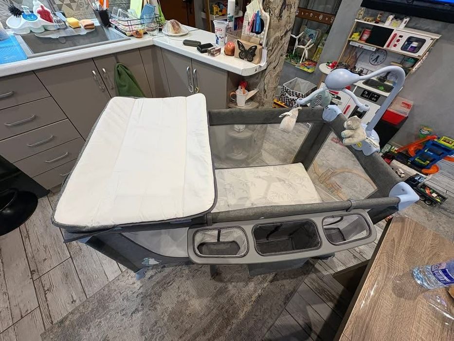 Сгъваема кошара сива