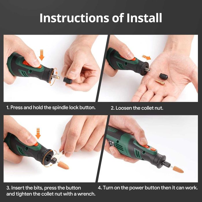 Bезжичен мултишлайф, 127 части, ротационен инструмент с 5 скорост