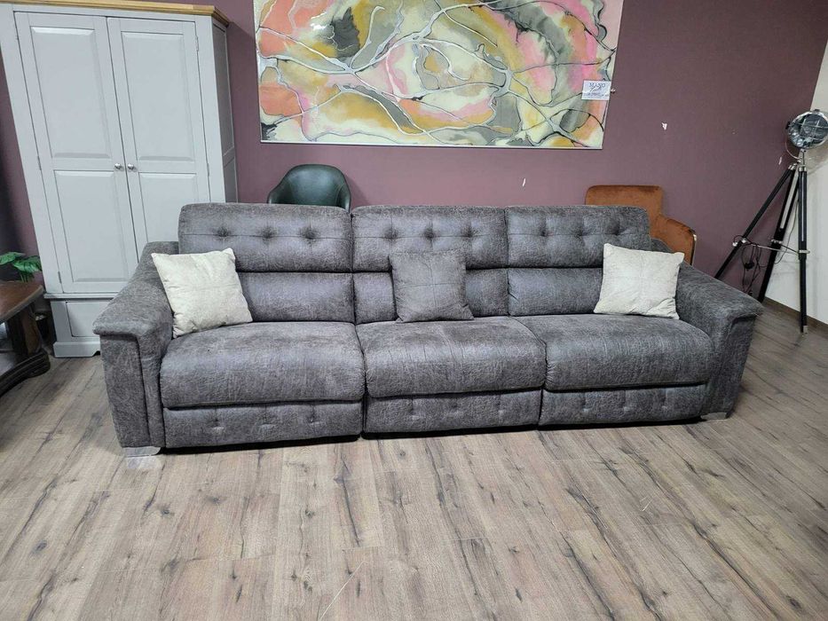 Кафяв комплект дивани от плат четворка и двойка La-z-boy