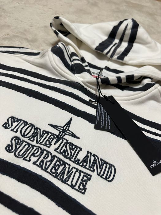Stone island x supreme hoodie суичър