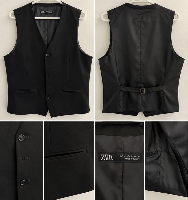 Vestă bărbați Zara – neagră, mărimea L