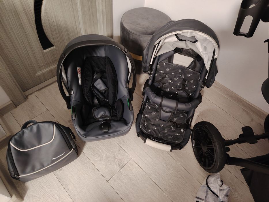 Carucior 3 în 1 Krausman Rider Soft Grey
