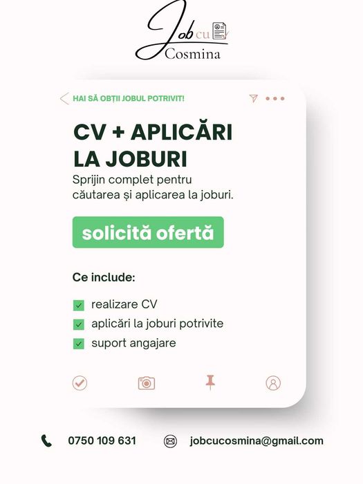 Realizare CV profesional + pregătire interviu