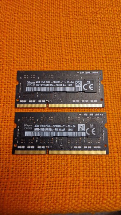Set Memorie Ram Laptop 2 x 4GB DDR3 = 8 GB