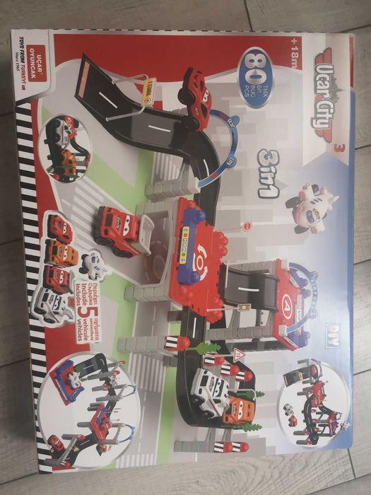 3 в 1 комплект строителни писти, 80 части, многоцветни