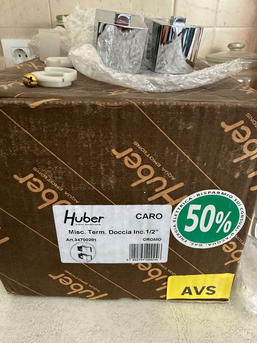 Baterie duș încastrată termostatată Huber CARO (Made in Italy) – Nouă!