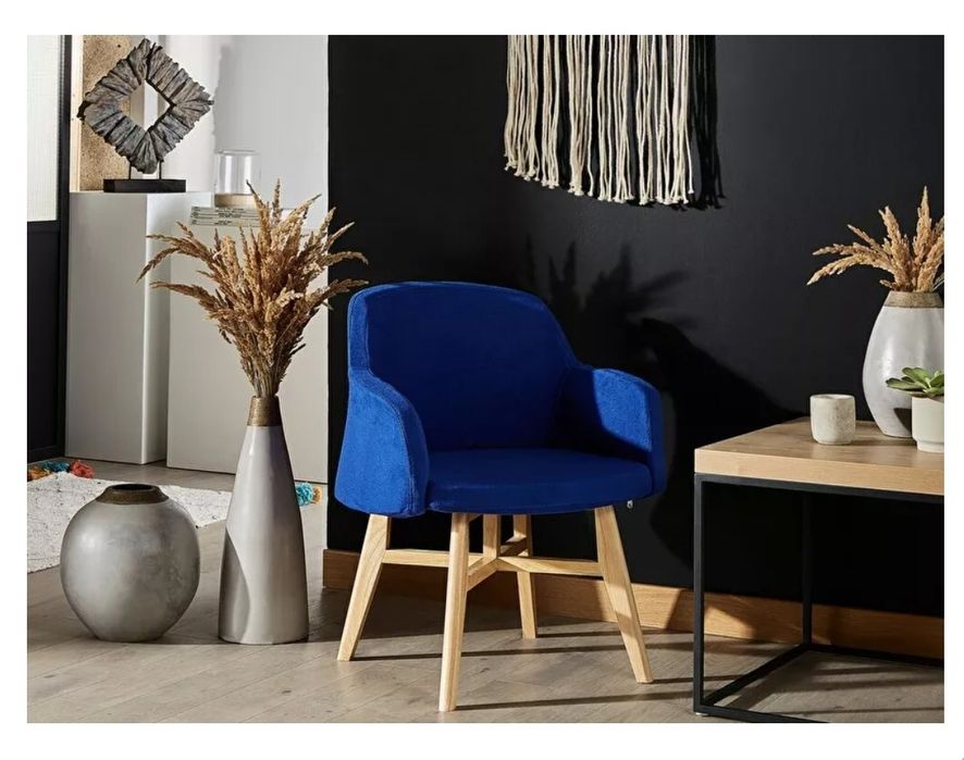 Fotoliu/Scaun tapițat Albastru Inchis