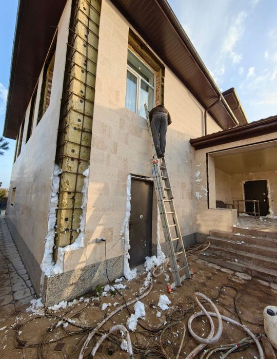 Утепление стены крыши мансард