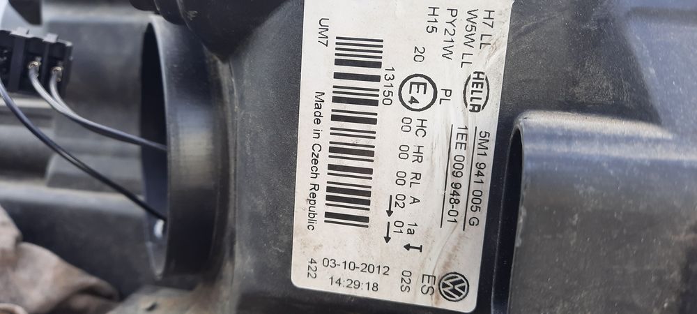 Фар ляв фолксваген голф 6 плюс