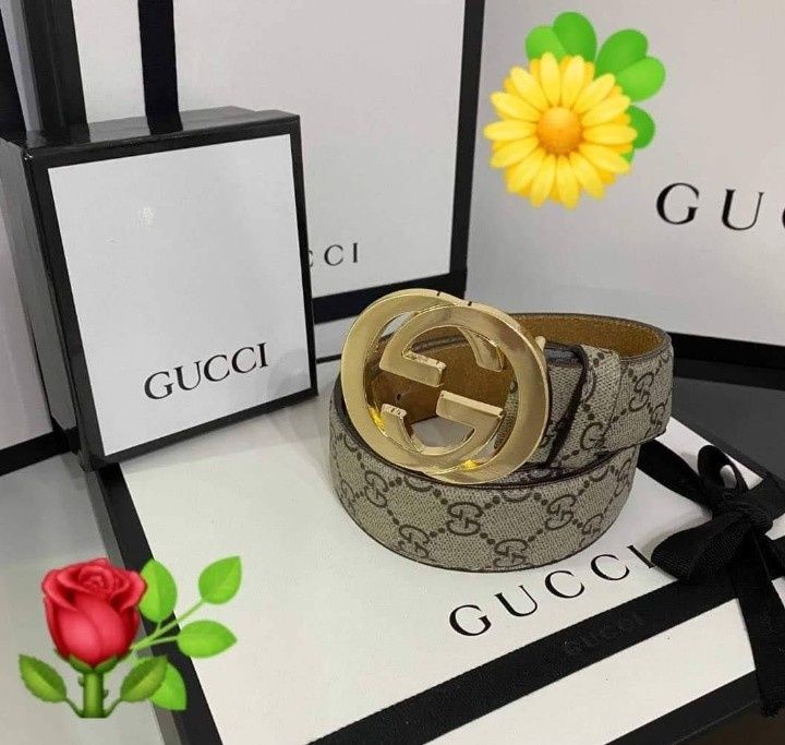 Curea piele naturala Gucci logo metalic auriu, cutie, etichetă
