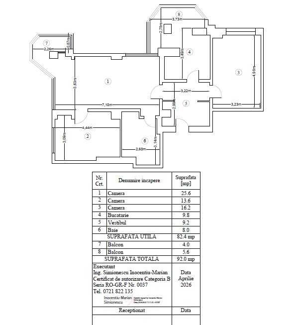 APARTAMENT PANORAMIC – 3 camere – 92 mp – Parcul Tineretului – CALEA VĂCĂREȘTI