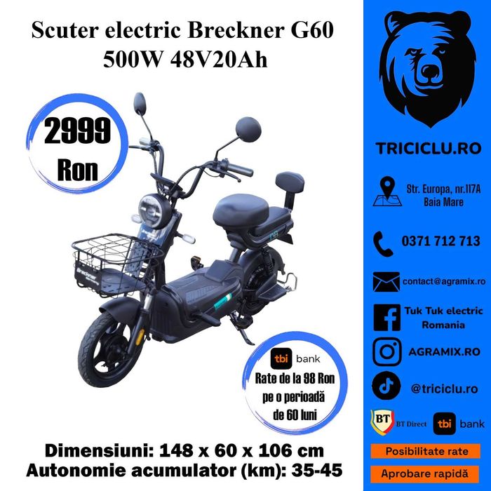 Scuter electric nou Breckner G60 Agramix