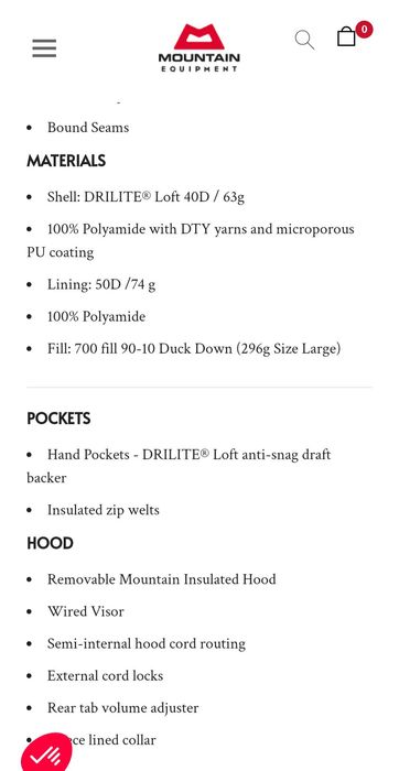 geaca de puf outdoor mountain equipment