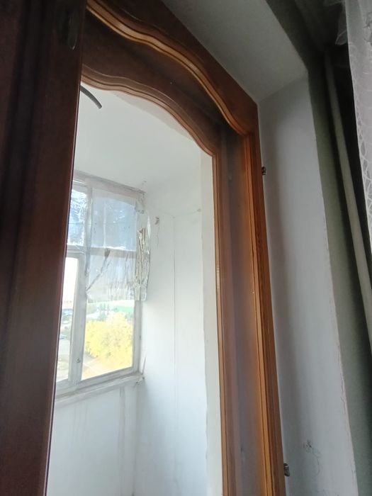 Продам окно с дверью деревянные б/у