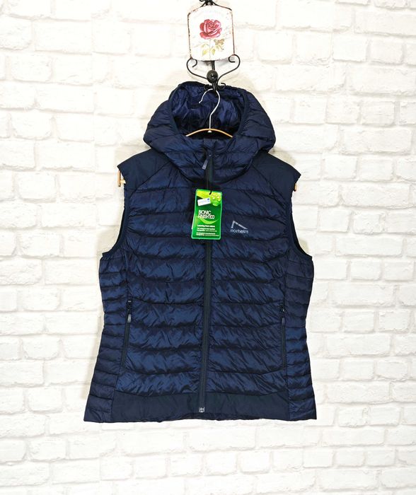 Norheim Дамска грейка / яке без ръкави с пух и качулка размер L НОВО