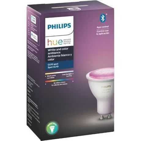 Becuri Spot LED Philips HUE GU 10 6.5W color Bluetooth Noi sigilate