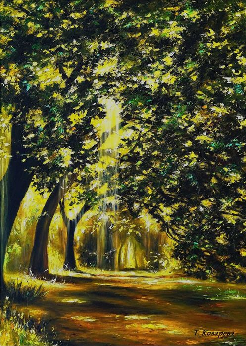 Картина, Принт върху хромирана хартия, Селска къща, Пейзаж, Цветя