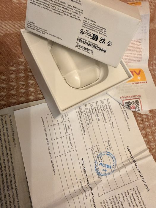 Airpods Pro 2  factura cu bon fiscal Altex garantie 100% originale