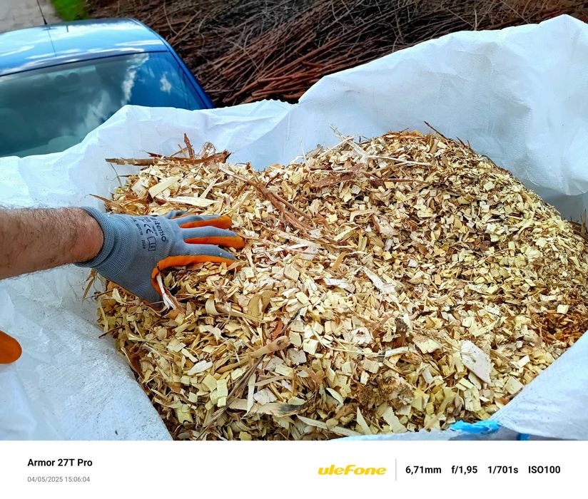 ЧЕРНИЧЕВ МУЛЧ - Натурален / Дървесен чипс /  Мулч Черница