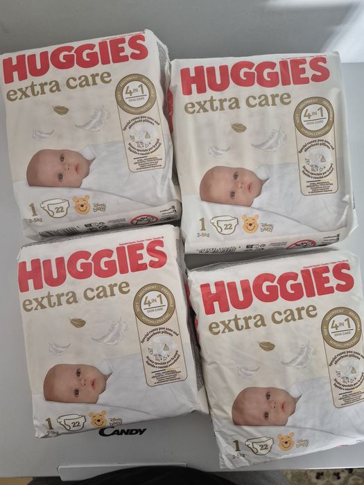 Set 4 scutece Huggies Extra Care nr.1