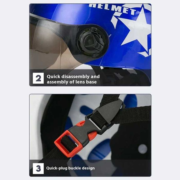 Casca Scuter/Trotineta electrica, marime universara, cu viziera, Negru