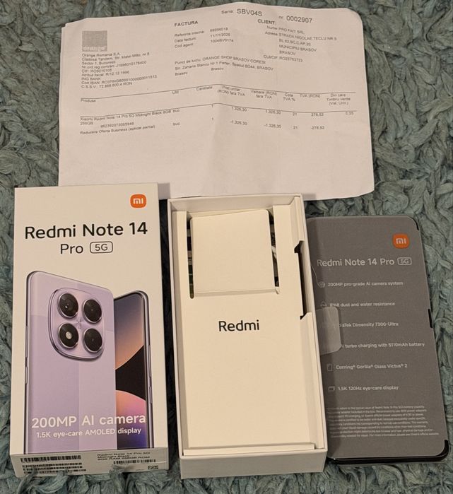 Xiaomi Redmi Note 14 Pro 5G Midnight Black 8GB RAM 256GB ROM