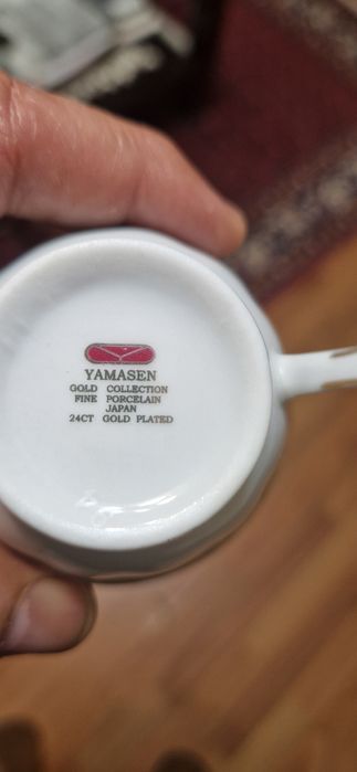 Set cafea Yamasen Golden Collection Japan, portelan aurit 24K