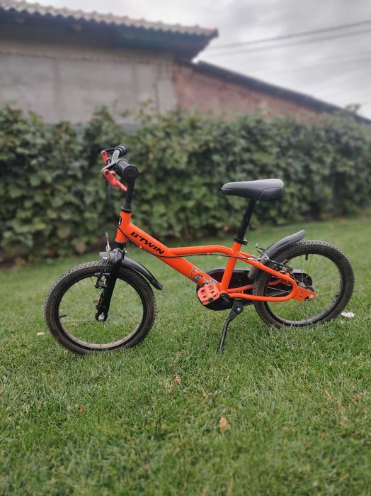 Bicicleta copii B'TWIN 16 inch (4-6 ani portocalie)