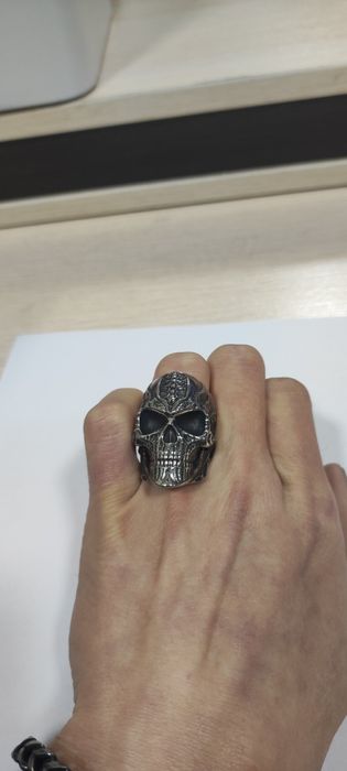 Кольцо в виде черепа, рокерское,байкерское.