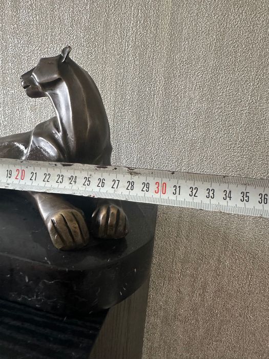 Бронзова скулптура „Пантера“ – Milo, Арт Деко, мраморна основа